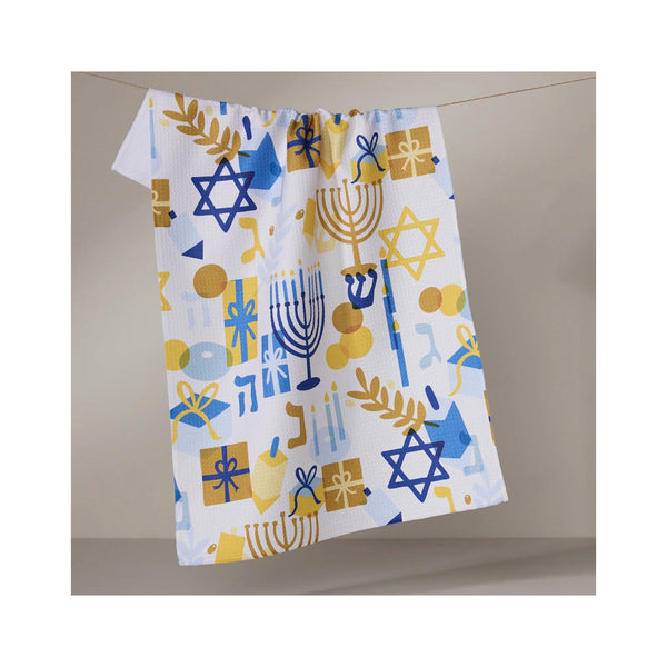 Geometry Tea Towel - Hanukkah is Here