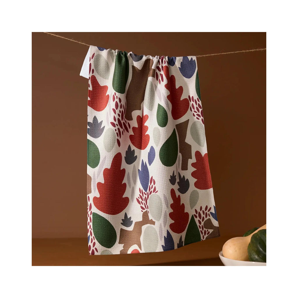 Geometry Tea Towel -Cut Paper Leaves Cream