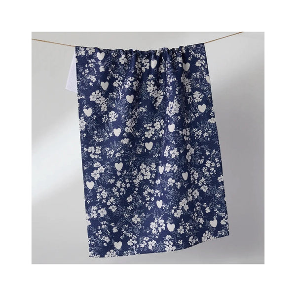 Geometry Tea Towel - Midnight Posy