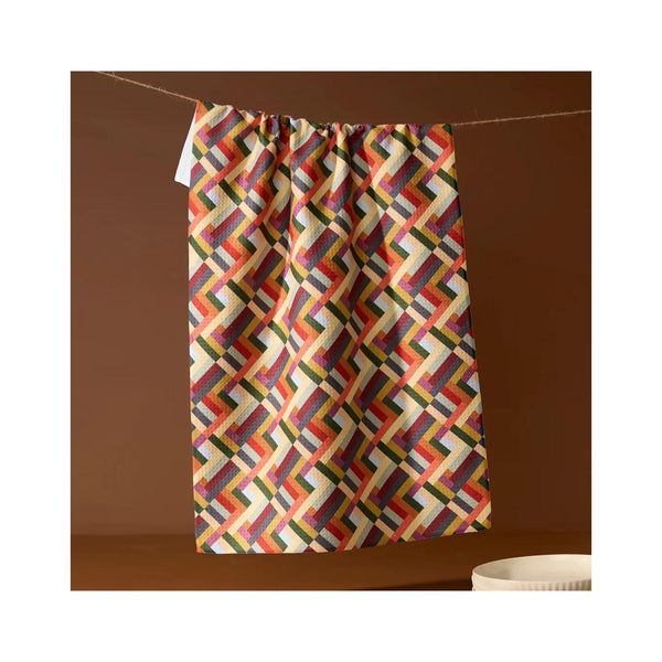 Geometry Tea Towel - Vivid Cascade