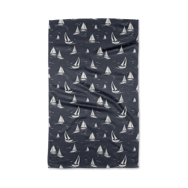 Geometry Tea Towel - Navy Race