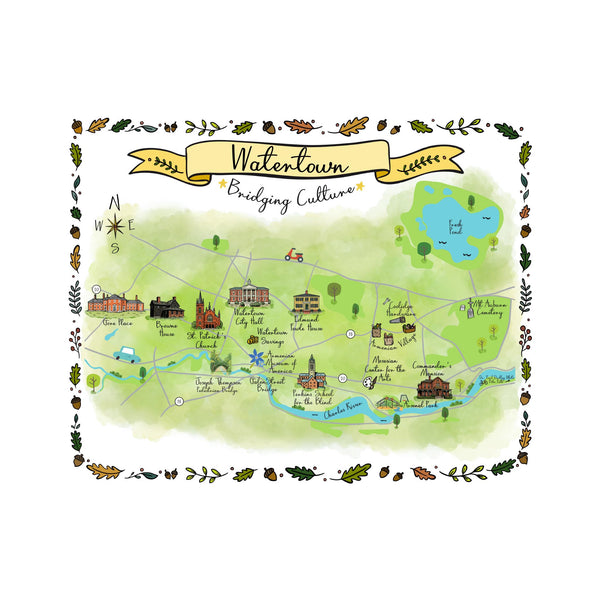 Watertown, MA Tea Towel