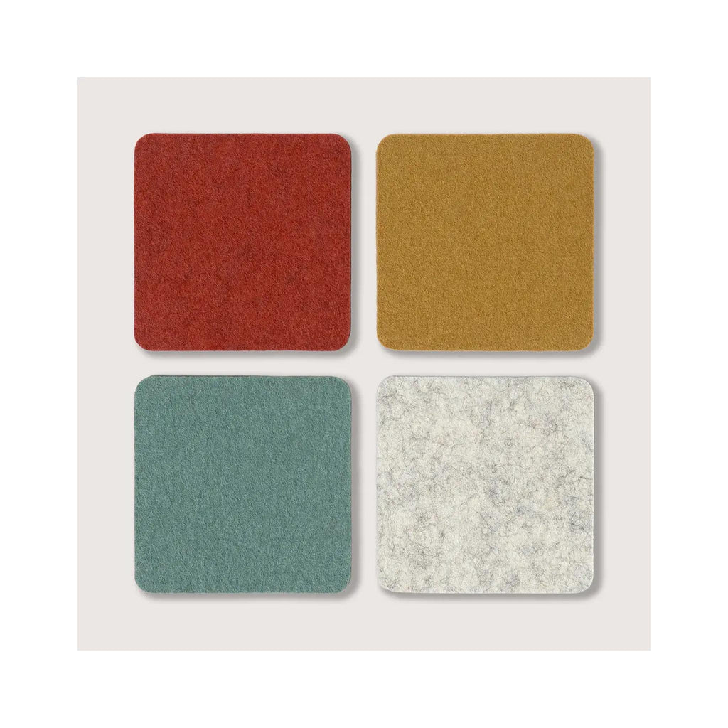 Bierfilzl Merino Wool Square Coasters Set of 4 - Tinsel