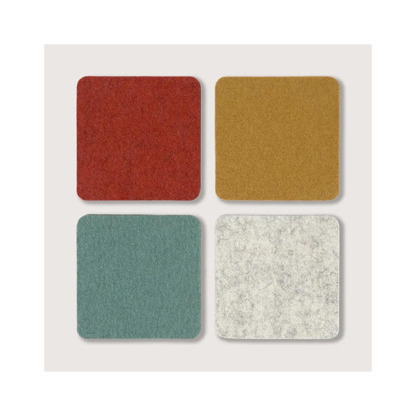 Bierfilzl Merino Wool Square Coasters Set of 4 - Tinsel