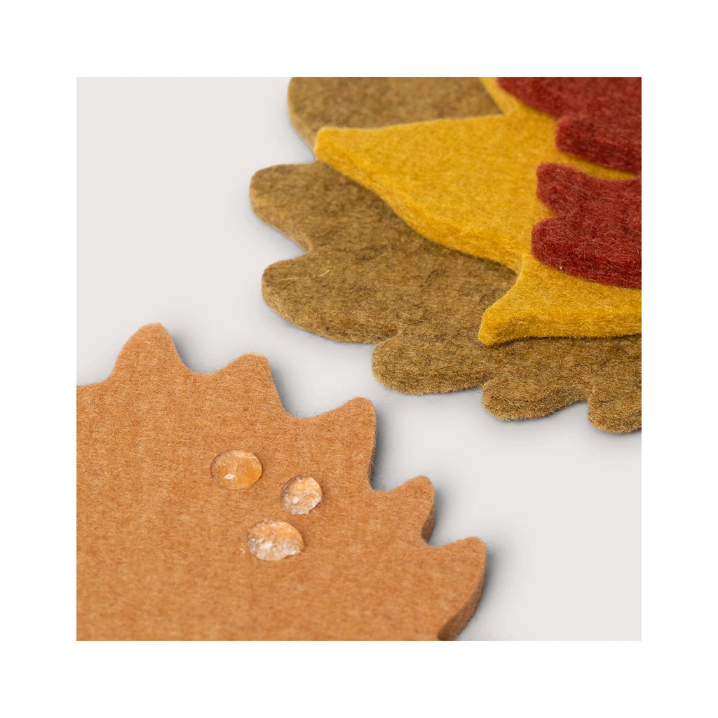 Felt Autumn Leaf Coasters Set of 4 - detail