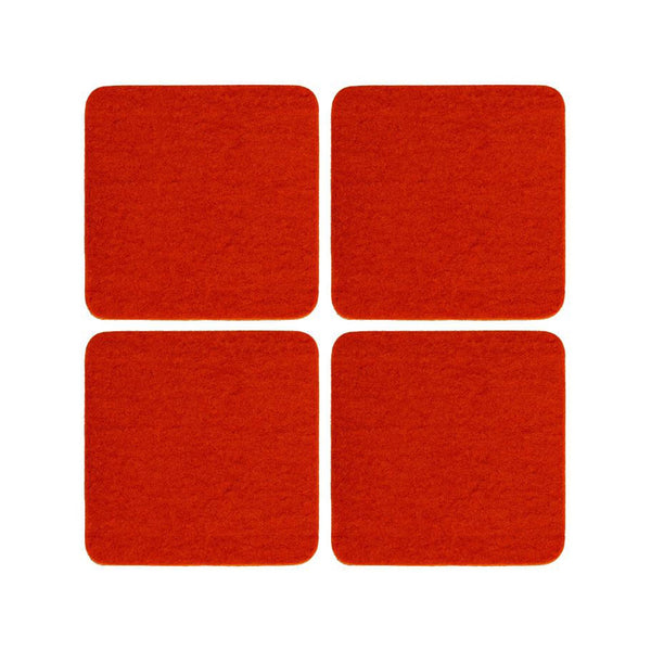 Bierfilzl Wool Felt Coaster Set of 4 - Orange