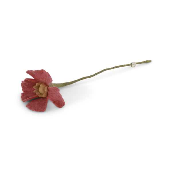 Felt Poppy Flowers - Raspberry