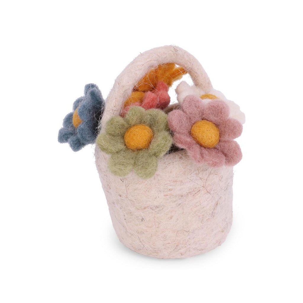 Felt Miniature Flowers in Basket