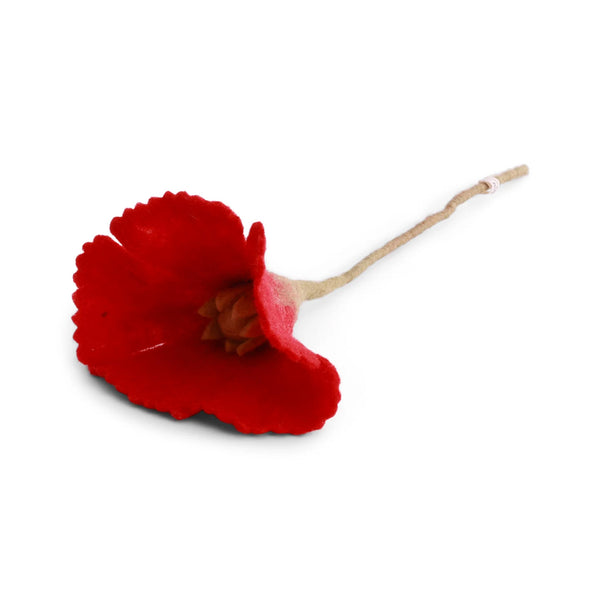 Felt Poppy Flowers - Bright Red