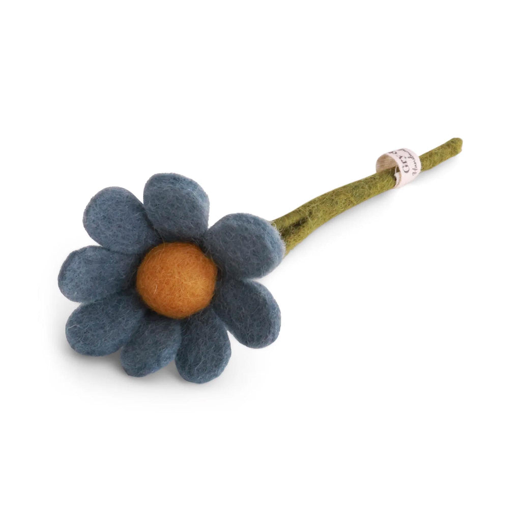 Felt Small Anemone with Leaf - Sea Blue