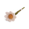 Felt Small Anemone with Leaf - White