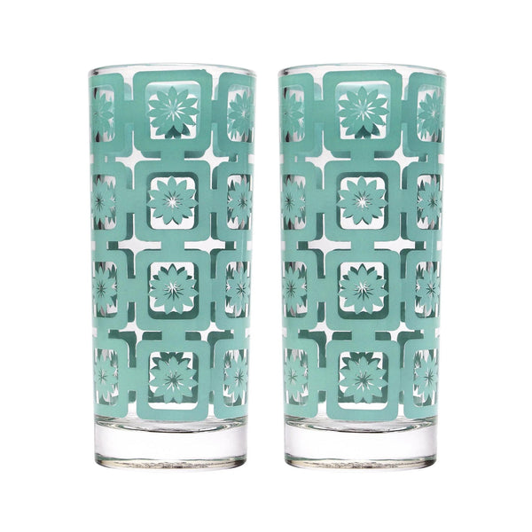 Moroccan inspired Glass Tumblers - Blue