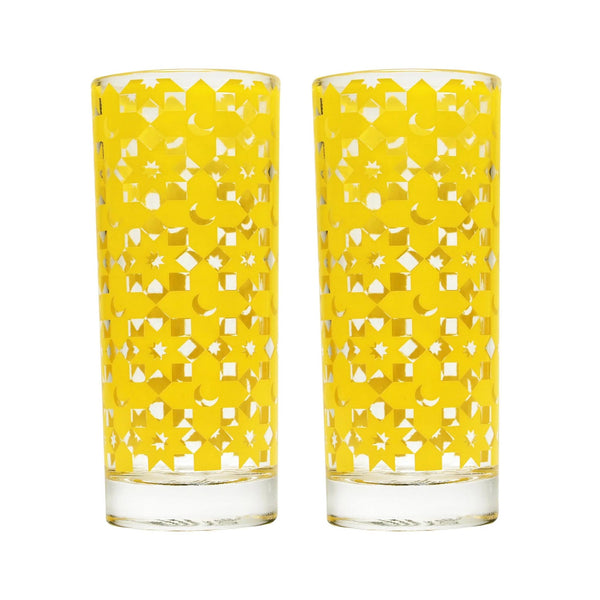 Moroccan inspired Glass Tumblers - Yellow