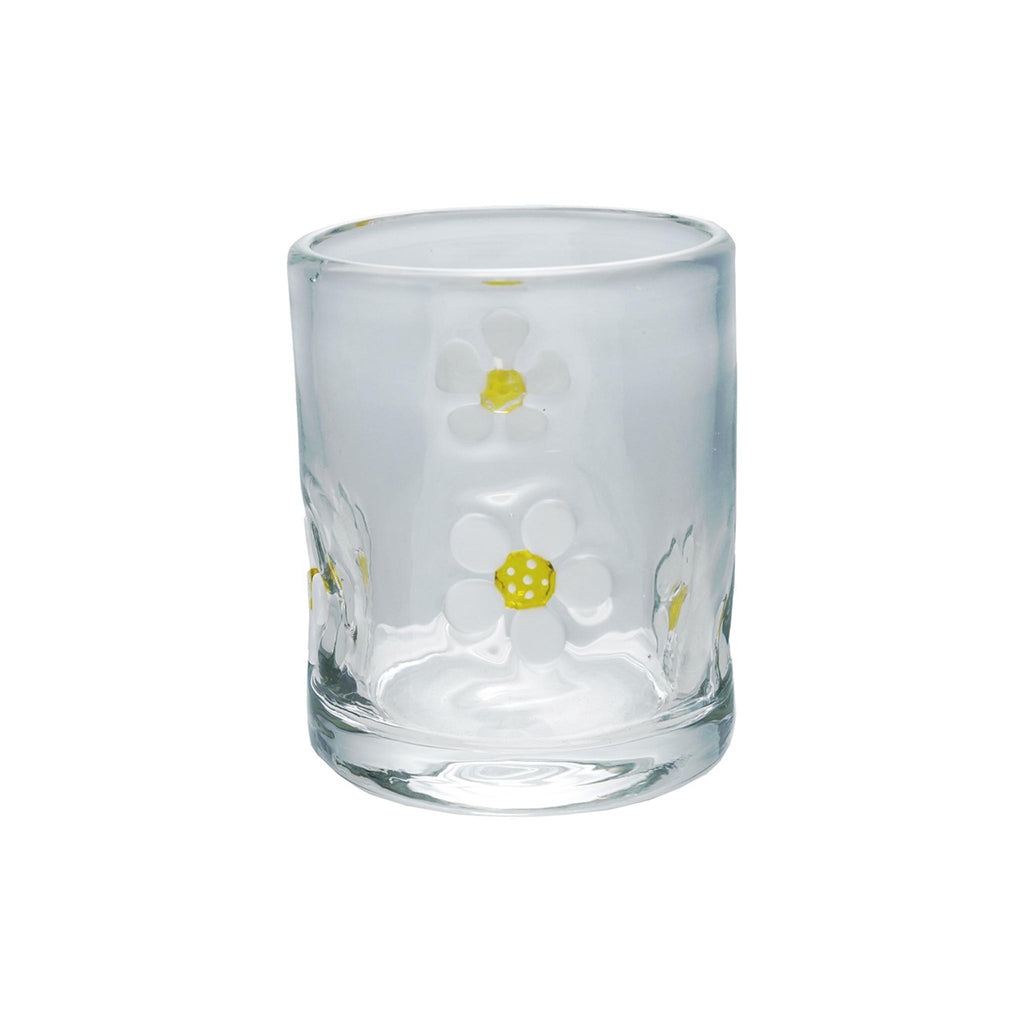 Embossed Drinking Glass - Daisies