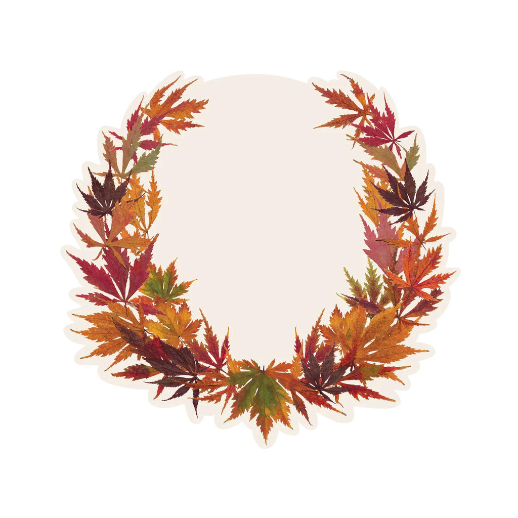 Die-cut Japanese Maple Wreath Paper Placemats - Pad of 24