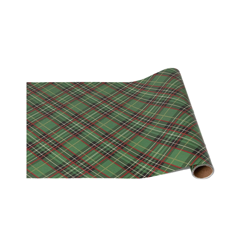 Paper Table Runner - Green Plaid