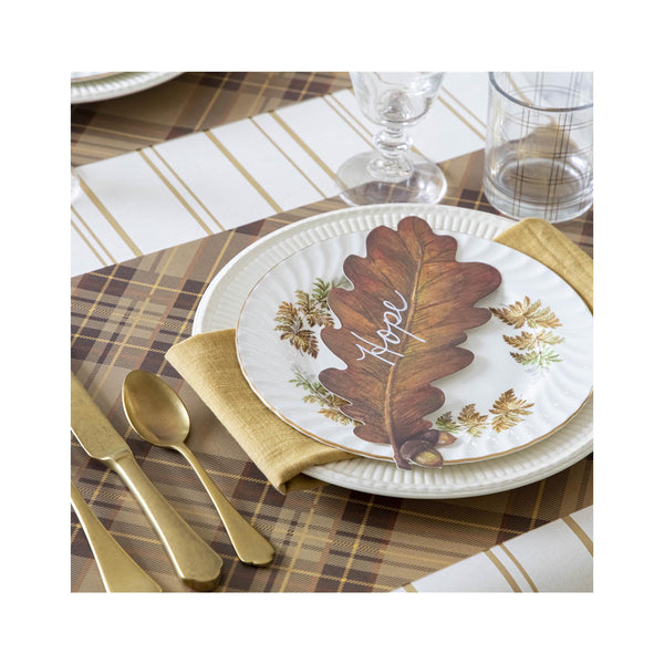 Autumn Plaid Paper Placemats - Pad of 24 - in use