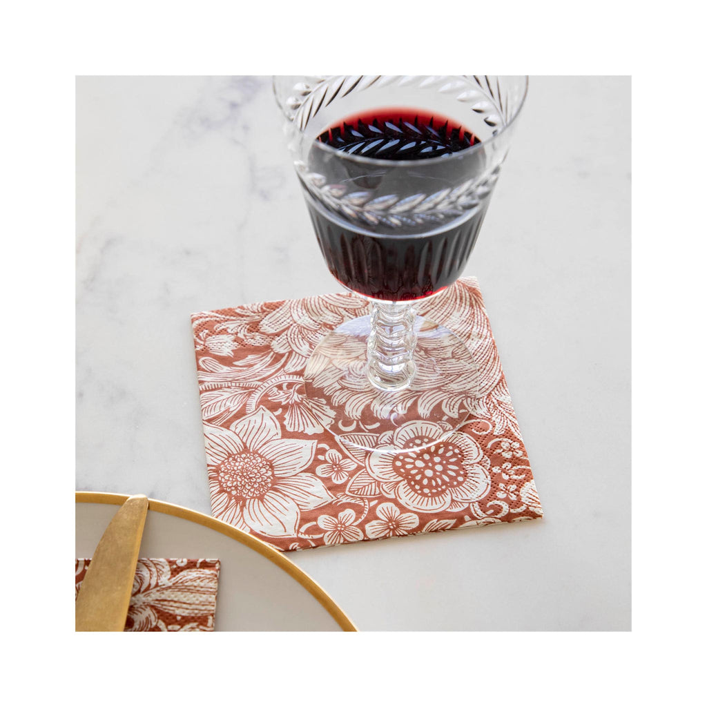 Harvest Bouquet Beverage Napkins - in use
