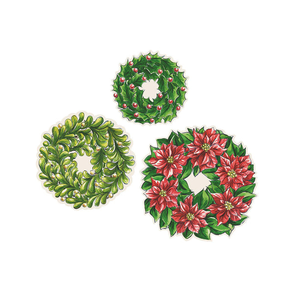 Holiday Wreath Serving Papers Set