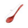 Long Handle Glazed Ceramic Soup Spoon - Red