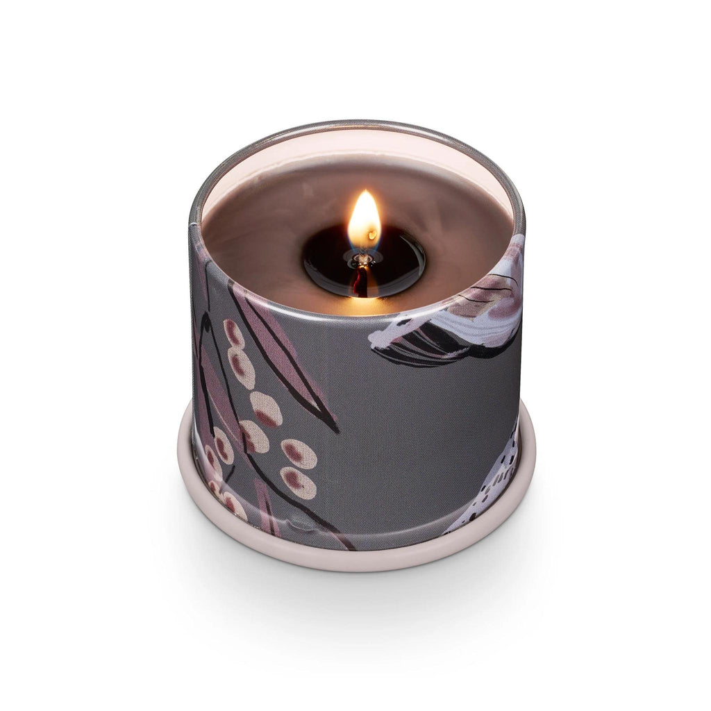 Woodfire  Demi Vanity Tin Candle - lit
