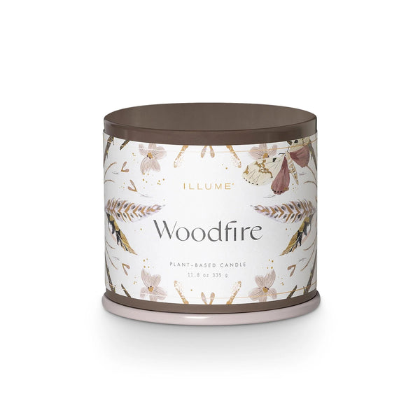 Woodfire  Large Tin Candle