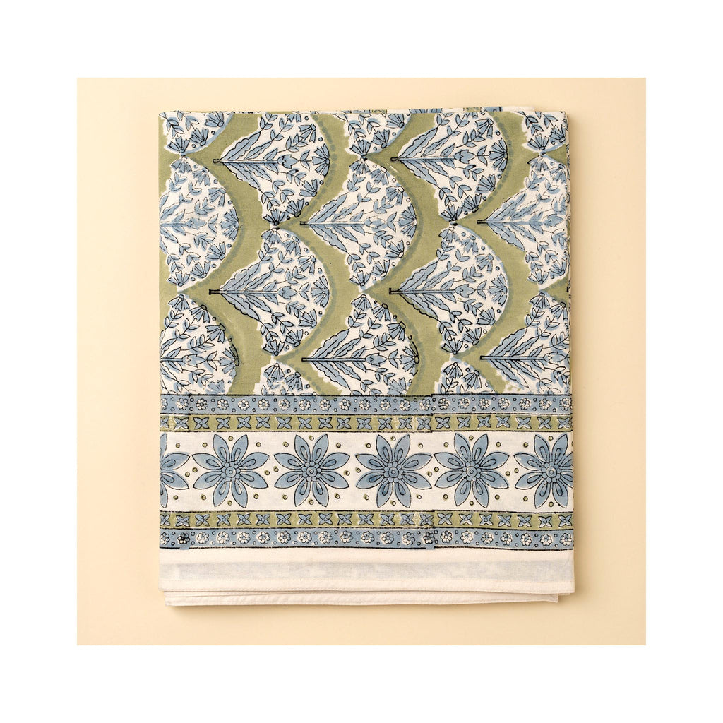 Sakora Block Print Tablecloths - Green