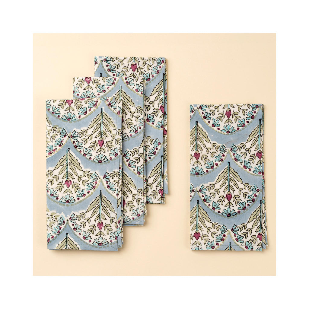 Sakora Block Print Napkins Set of 4 - Blue