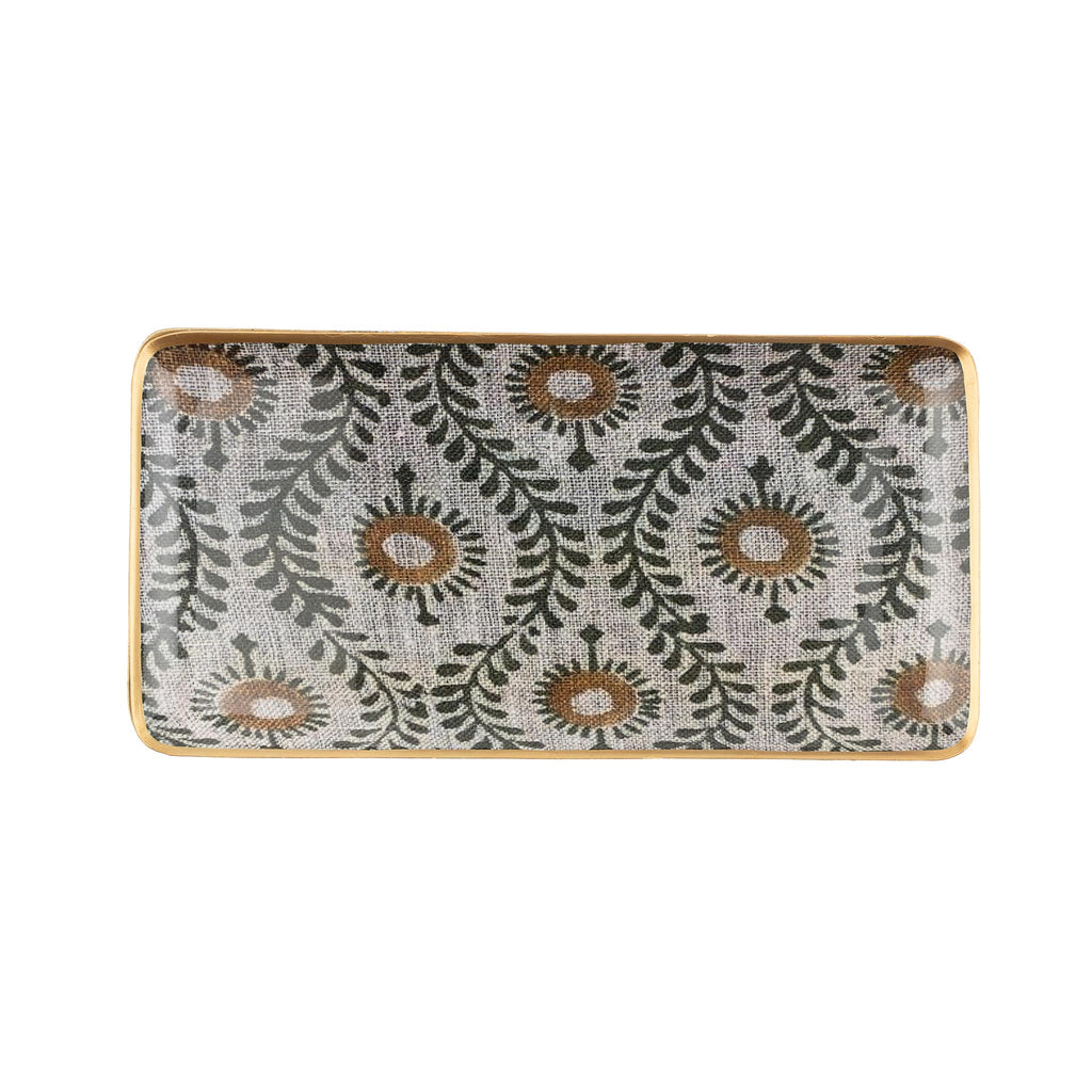 Indira Enameled Rectangle Tray - Large