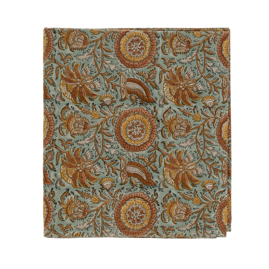Dahlia Block Print Tablecloth