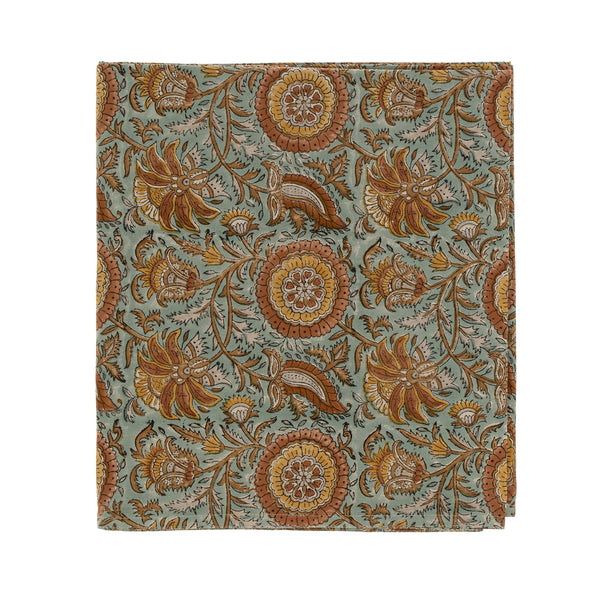 Dahlia Block Print Tablecloth