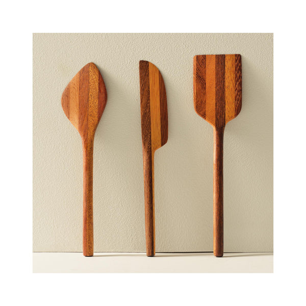 Hand-crafted Cheese Knife Set of 3 - Mixed Wood