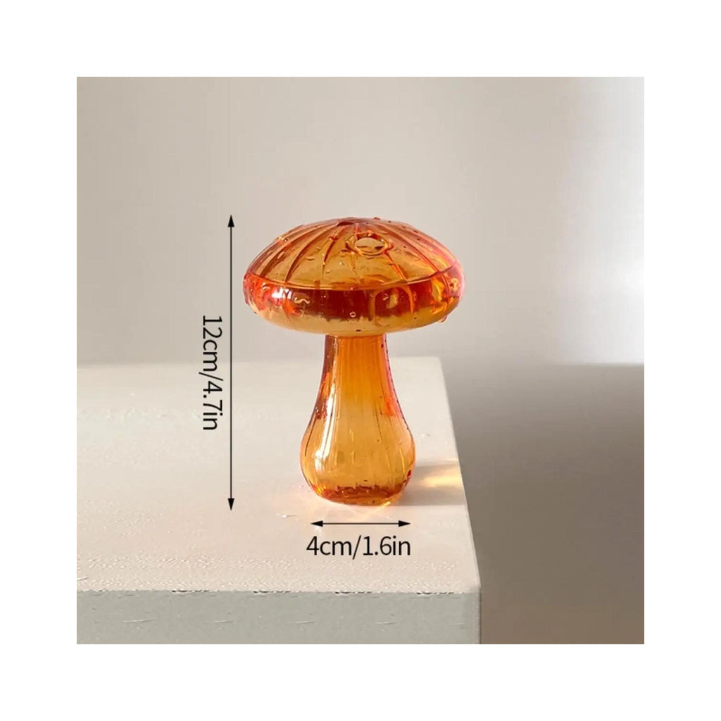 Mini Glass Mushroom Bud Vases - Orange
