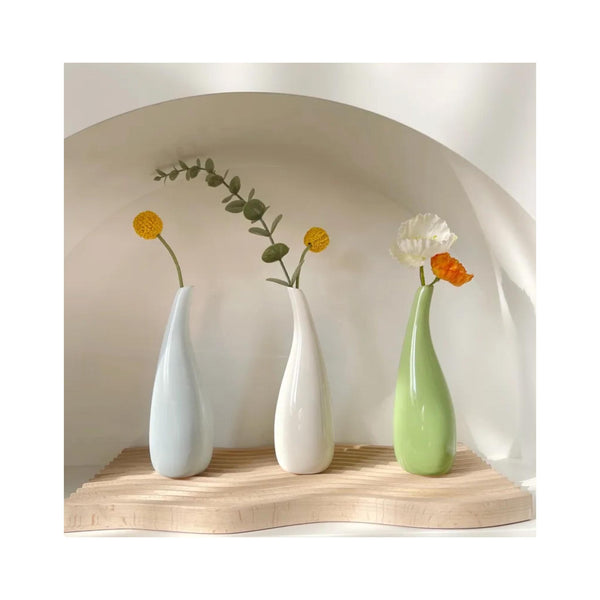 Ins Nordic Ceramic Flower Vase - White