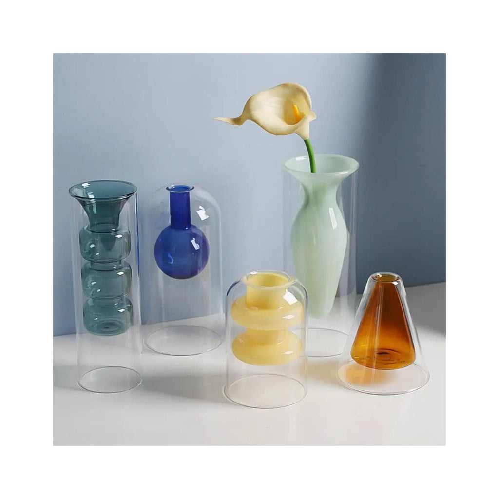 Terrarium Hydroponic Colored Glass Vase - in grouping