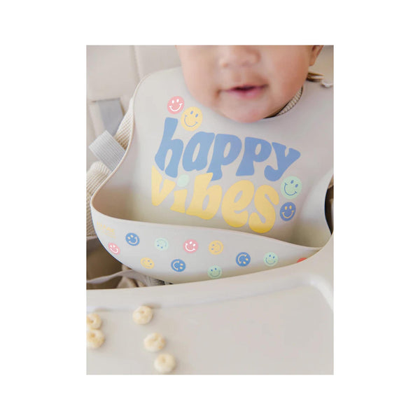 JuJuBe Silicone Bibs - Happy Baby Vibes