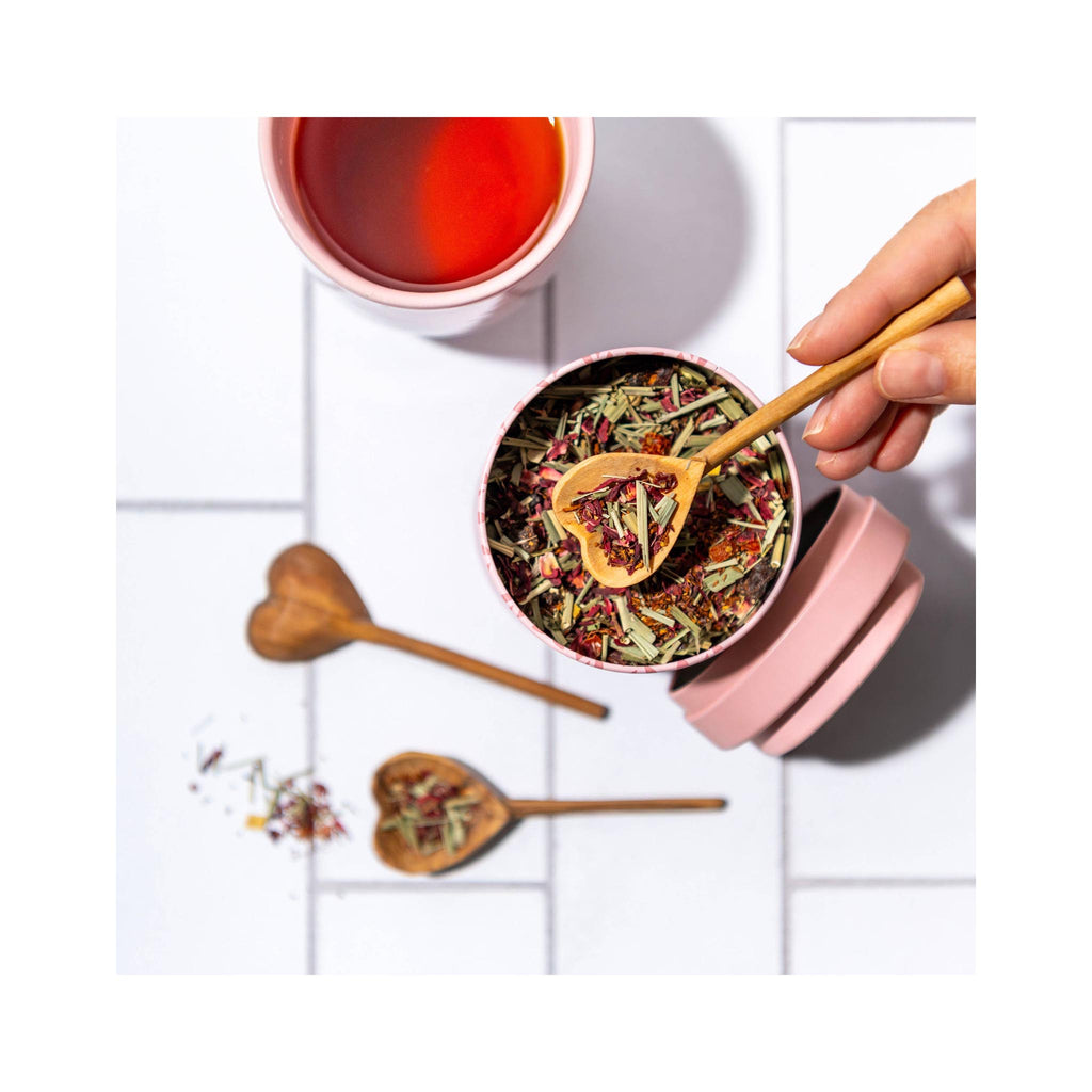 Hand-carved Heart Tea Spoon - in use