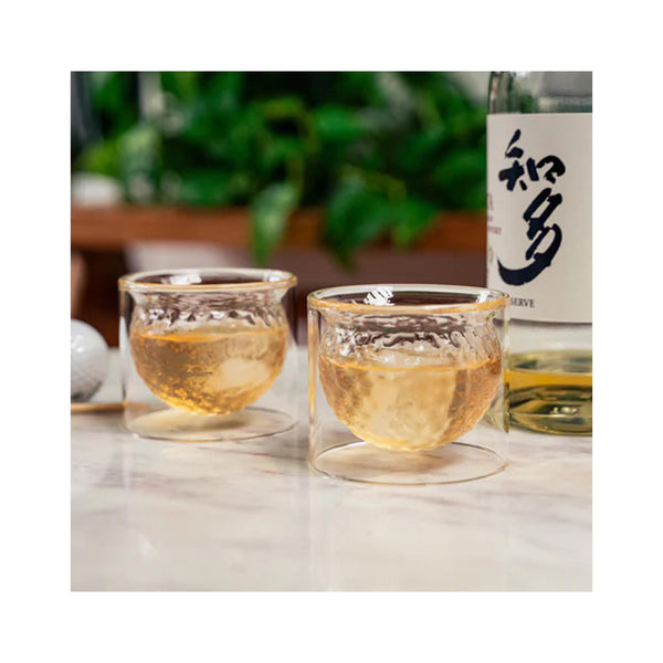 Golf Ball Glasses Set of 2 - in use
