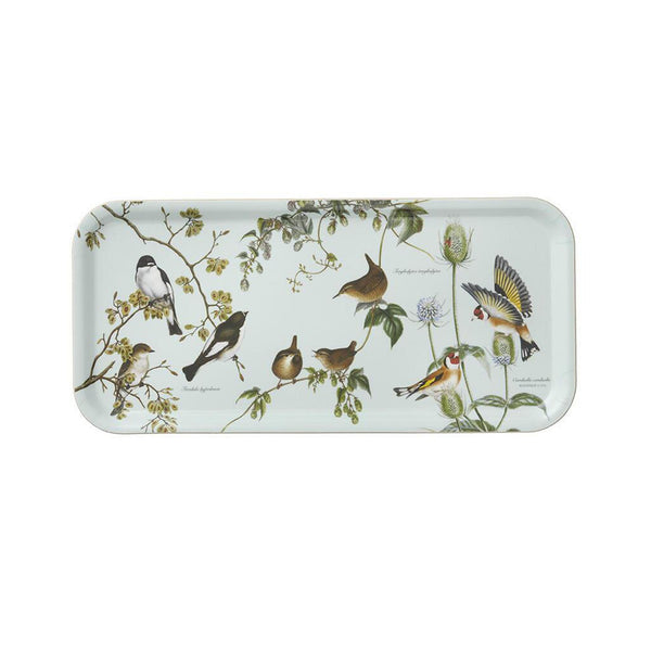 Birch Veneer Rectangle Serving Tray- Garden Birds