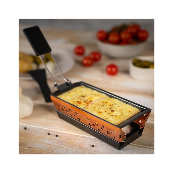 Raclette Set Mini Swiss Cross - Copper - in use