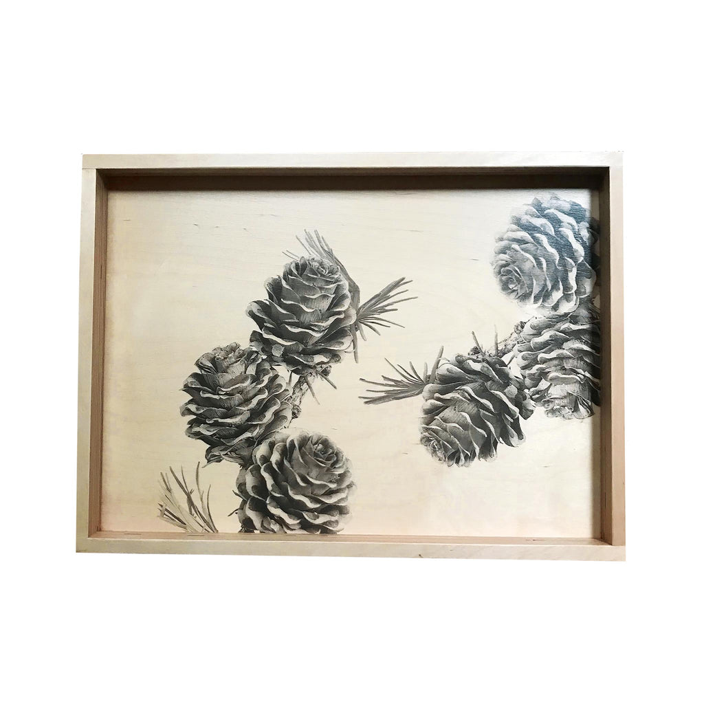 LAMOU Printed Baltic Birch Serving Tray - Pinecones