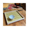 LAMOU Baltic Birch Printed Serving Tray - Brandy Gibbs Riley - Canary - on table