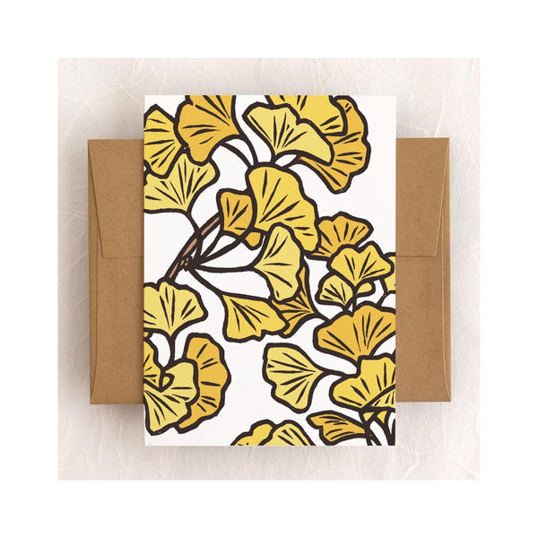 Ginkgo Branches Blank Card