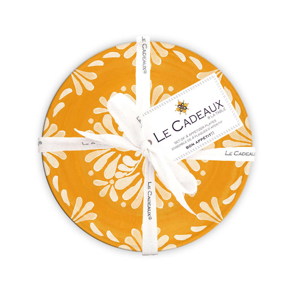 Le Cadeaux Melamine Appetizer Plate Set of 4 - Paloma Orange