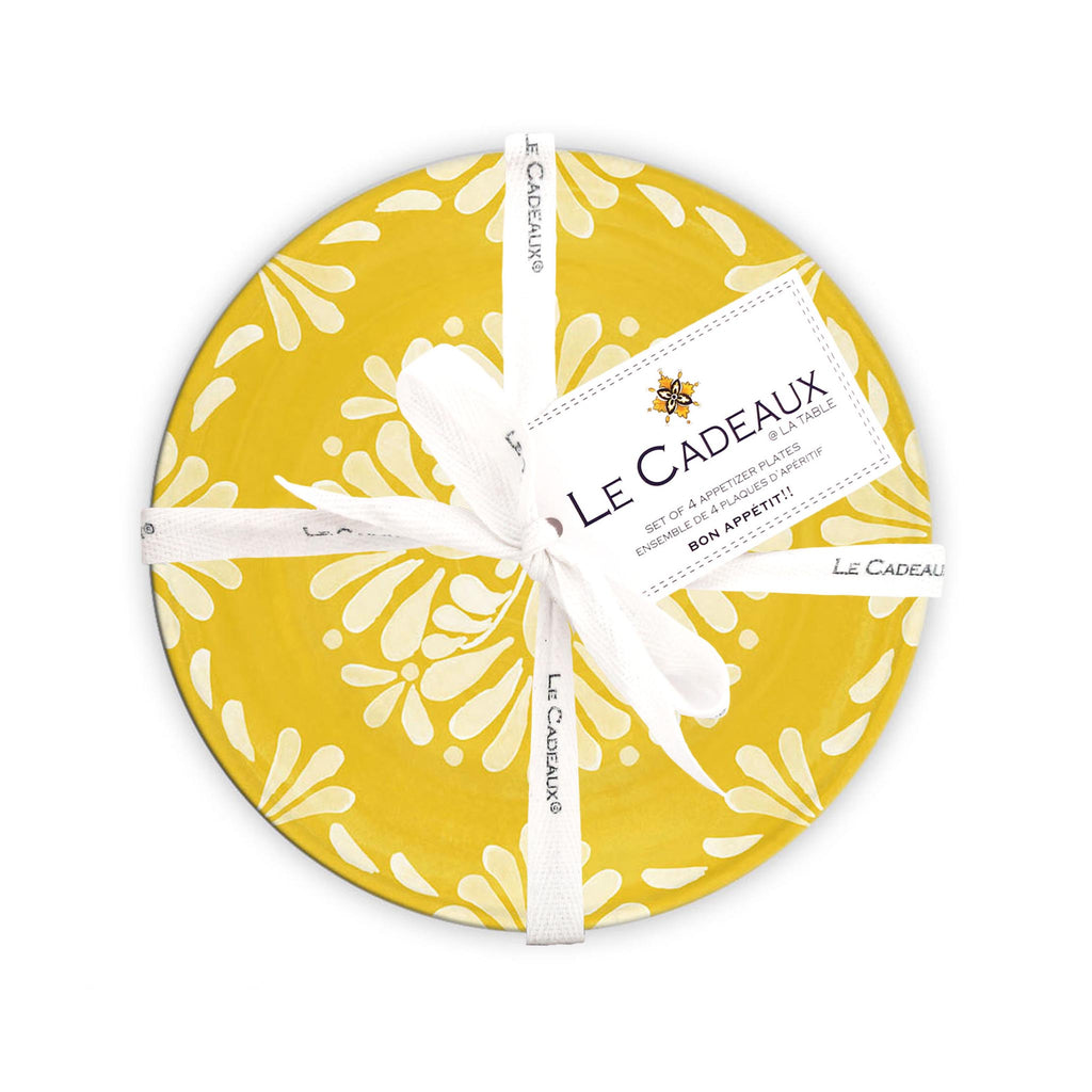 Le Cadeaux Melamine Appetizer Plate Set of 4 - Paloma Yellow