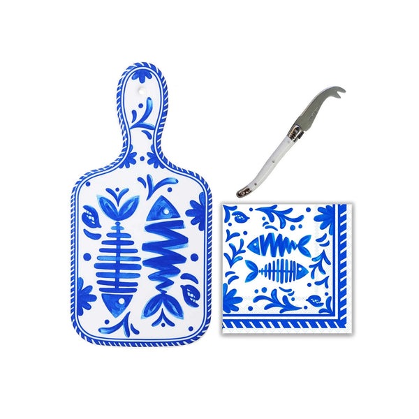 Le Cadeaux Melamine Mini Cheeseboard Gift Set  - Mediterraneo