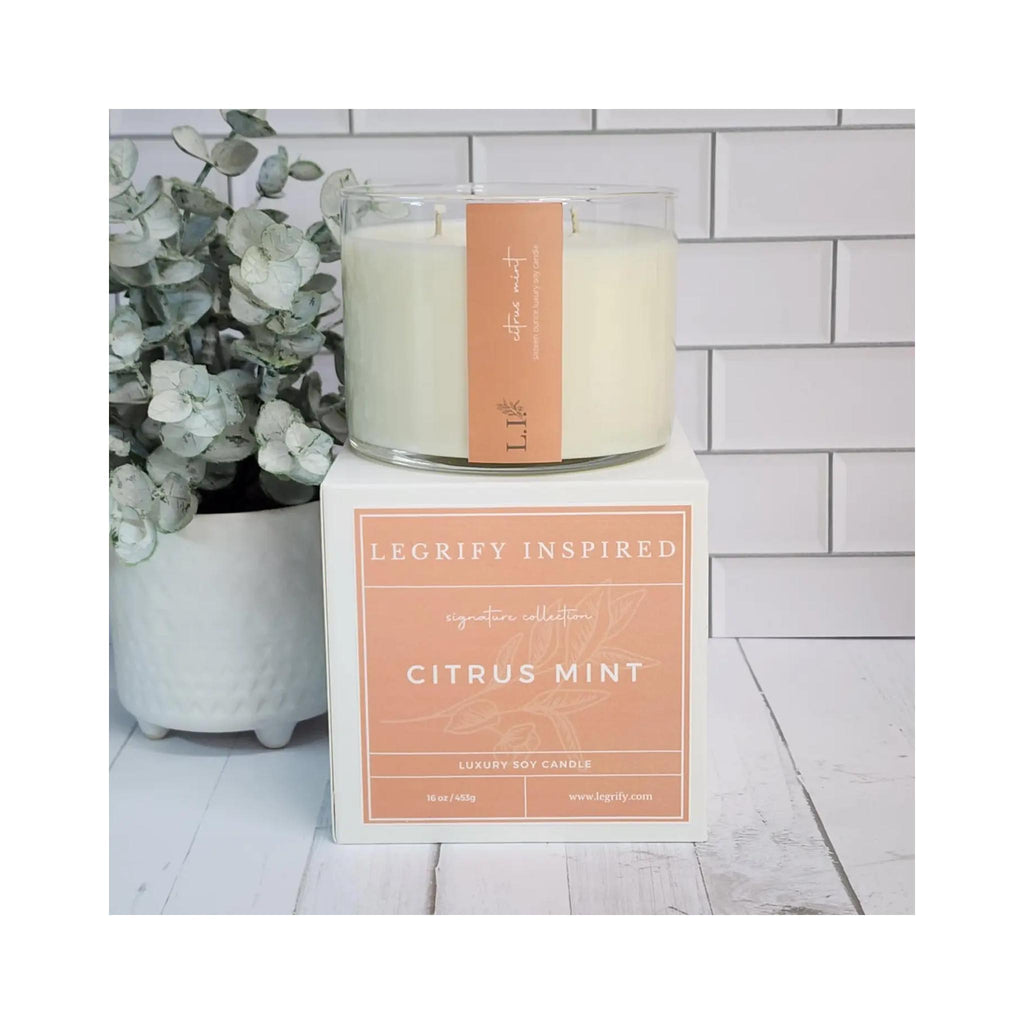 Legrify 16 oz Soy Candles - Citrus Mint
