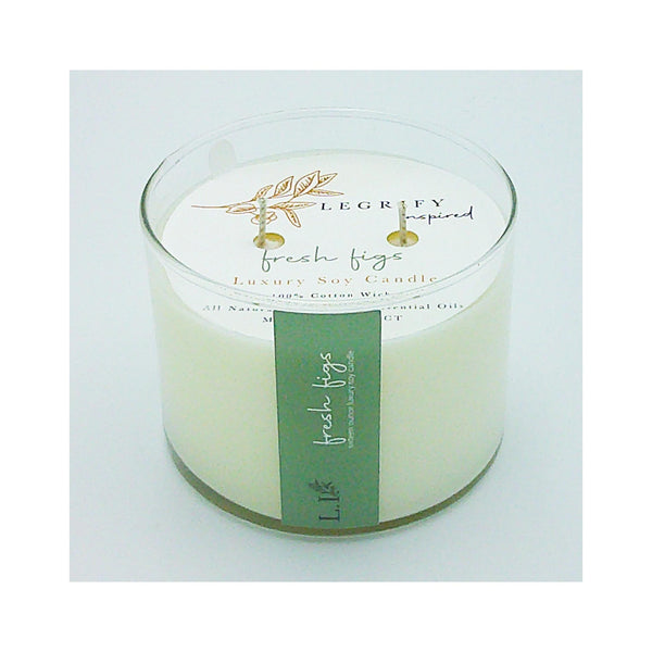 Legrify Fresh Figs Classic Glass 2 Wick Soy Candle