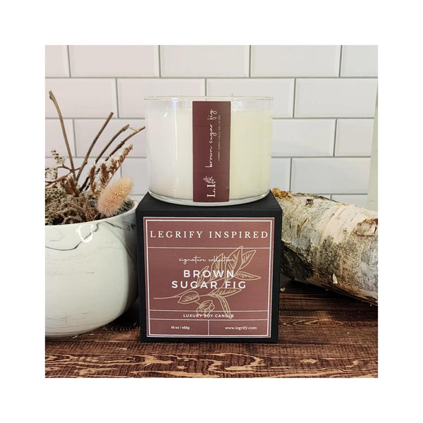 Brown Sugar Fig Classic Glass 2 Wick Soy Candle