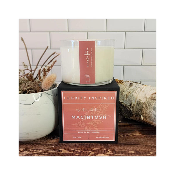 Macintosh Classic Glass 2 Wick Soy Candle